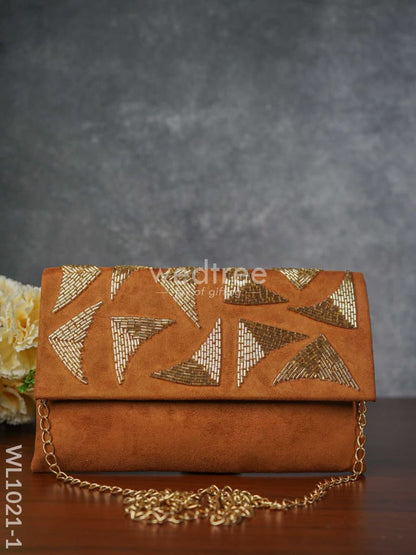 Velvet Designer Clutch with Magnetic Lock - WL1021-1