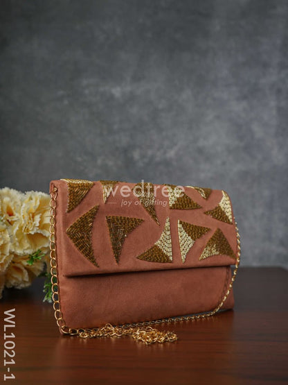 Velvet Designer Clutch with Magnetic Lock - WL1021-1