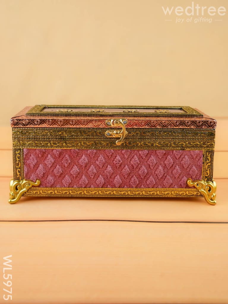 Velvet Dry Fruit Box with 3 Jar - WL5975