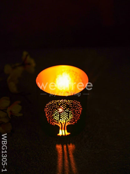 Votive with Tree Design - WBG1305