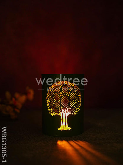 Votive with Tree Design - WBG1305