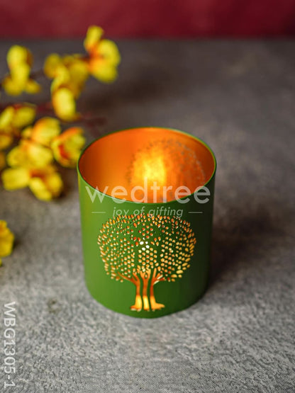Votive with Tree Design - WBG1305