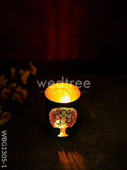 Votive with Tree Design - WBG1305