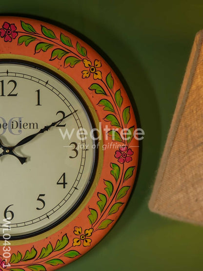 Wall Clock - Hand Painted Floral Design (18 inch) - WL0430