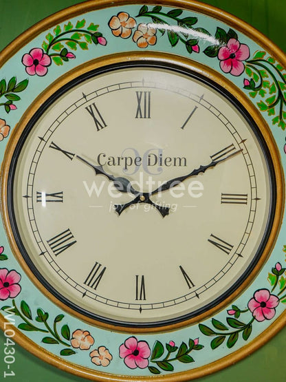 Wall Clock - Hand Painted Floral Design (18 inch) - WL0430
