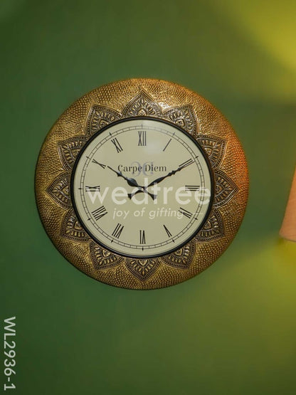 Wall Clock with Floral Design (18 inch) - WL2936