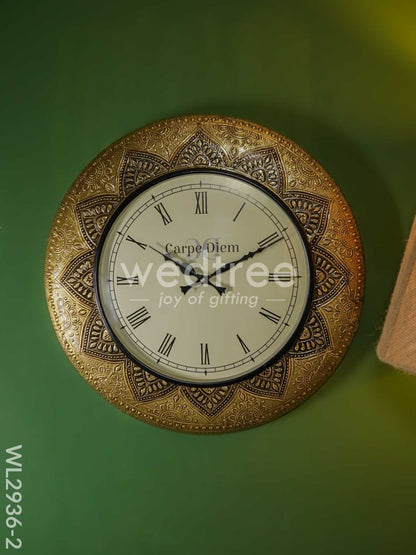 Wall Clock with Floral Design (18 inch) - WL2936