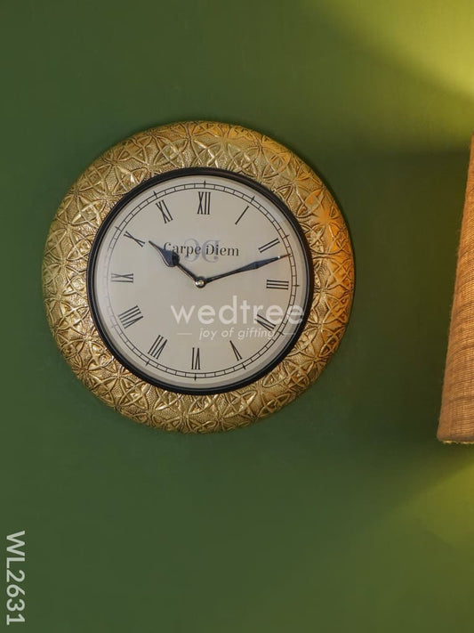 Wall Clock with Floral Embossing (12 inch) - WL2631