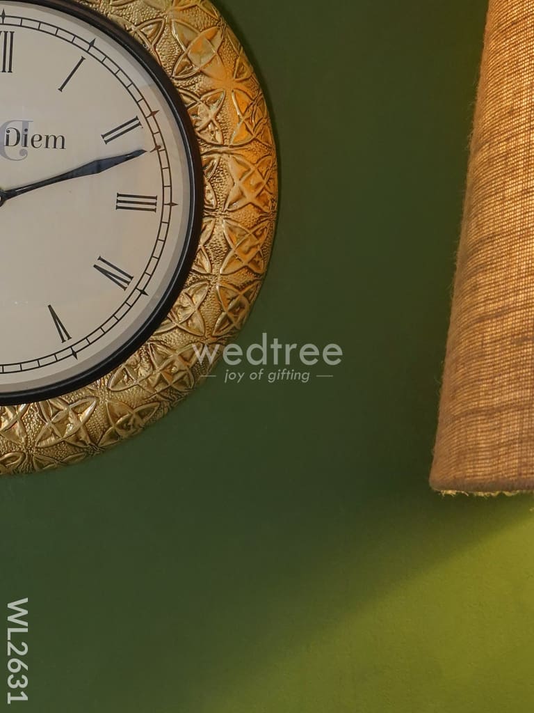 Wall Clock with Floral Embossing (12 inch) - WL2631