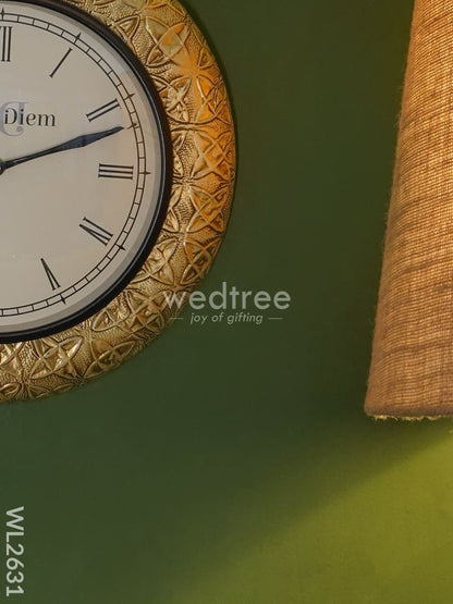 Wall Clock with Floral Embossing (12 inch) - WL2631