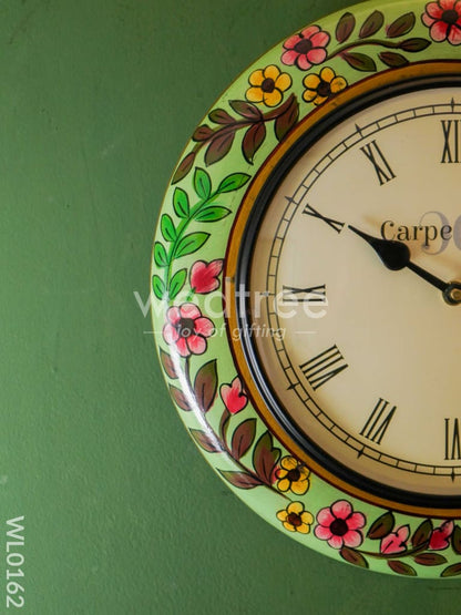 Wall clocks -Hand painted with floral design (12 inches) - WL0162