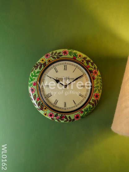 Wall clocks -Hand painted with floral design (12 inches) - WL0162