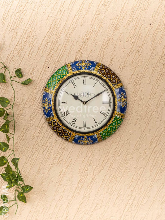 Wall Clocks - Painted with Floral Design - 12 inch - WL5082