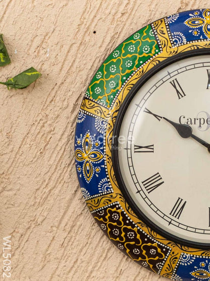 Wall Clocks - Painted with Floral Design - 12 inch - WL5082