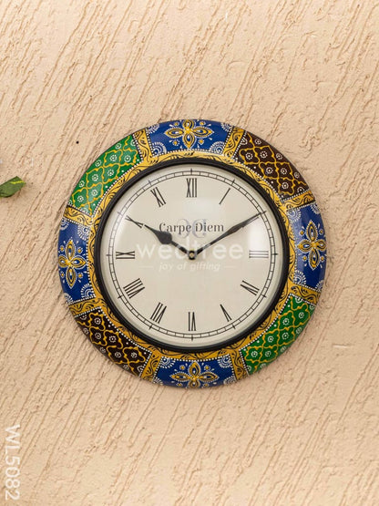 Wall Clocks - Painted with Floral Design - 12 inch - WL5082