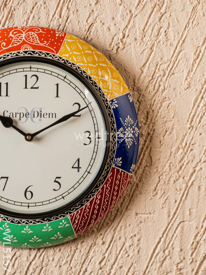Wall Clocks - Painted with Floral Design - 12 inch - WL5157