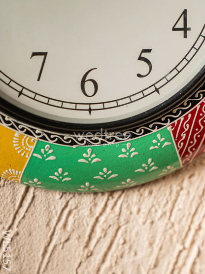 Wall Clocks - Painted with Floral Design - 12 inch - WL5157