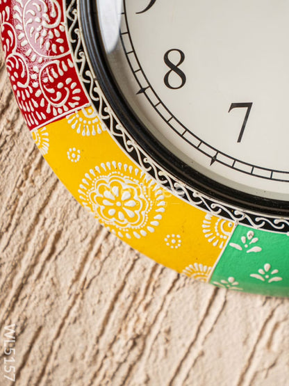 Wall Clocks - Painted with Floral Design - 12 inch - WL5157