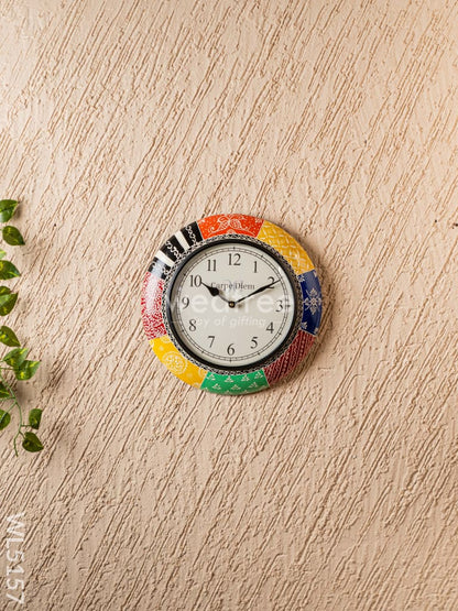 Wall Clocks - Painted with Floral Design - 12 inch - WL5157