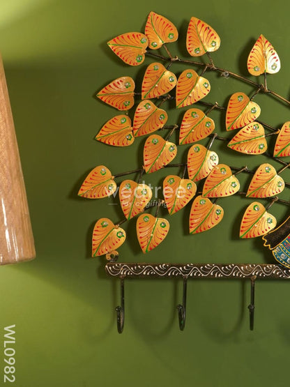 Wall Hanging with Handpainted Yellow Leaves - WL0982