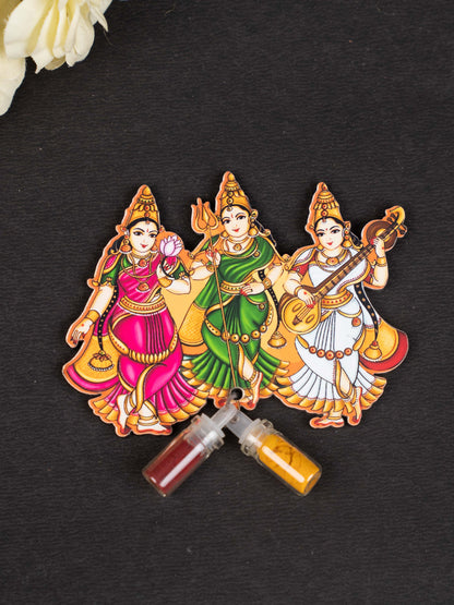 Durga Lakshmi Saraswathi Haldi Kumkum Set - WBG1725