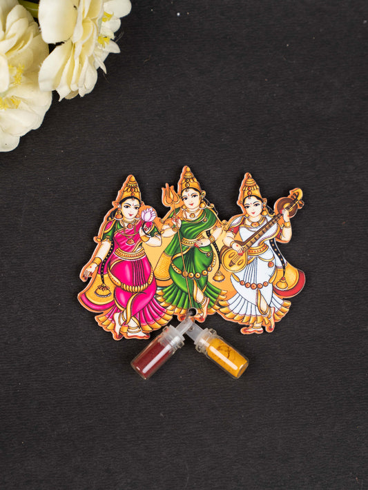 Durga Lakshmi Saraswathi Haldi Kumkum Set - WBG1725