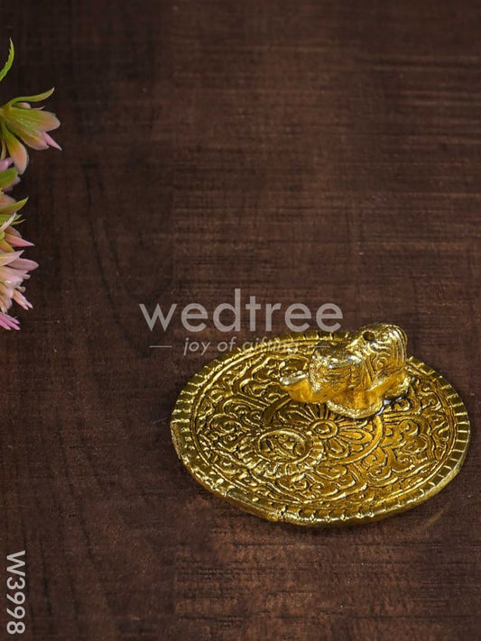 White Metal Agarbathi Stand -Gold Finish - W3998