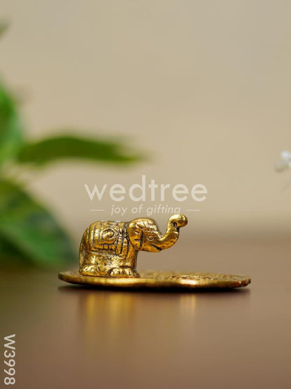 White Metal Agarbathi Stand -Gold Finish - W3998