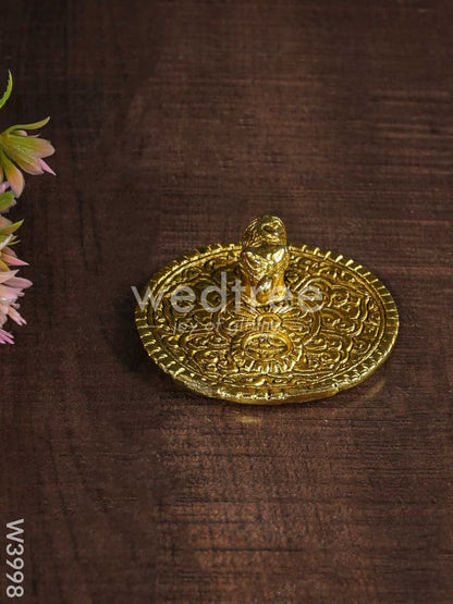 White Metal Agarbathi Stand -Gold Finish - W3998