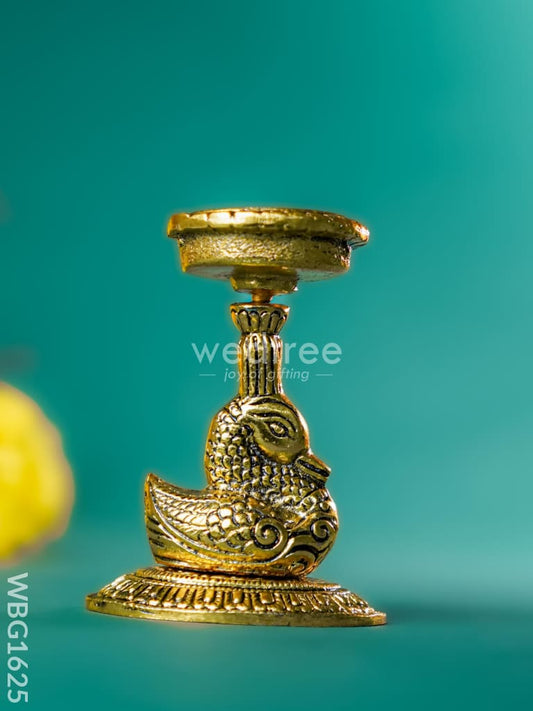 White Metal Duck with Diya - WBG1625
