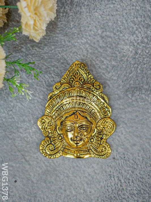 White Metal Durga Face - Gold Finish - WBG1378