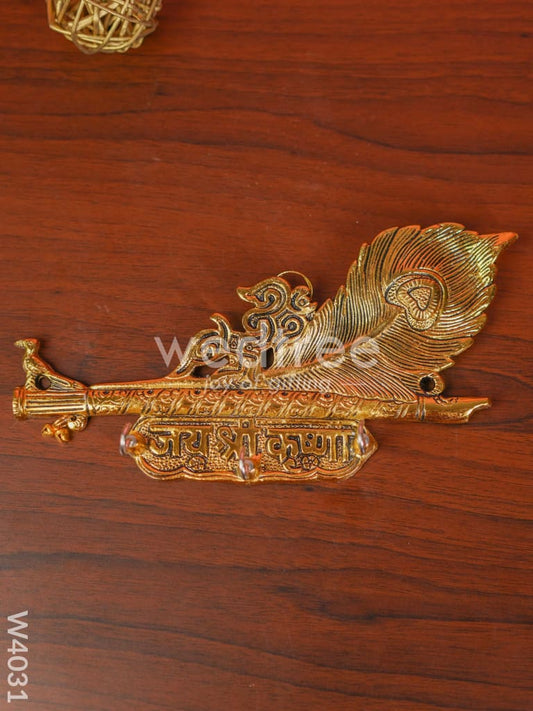 White metal Flute key hanger gold finish - W4031