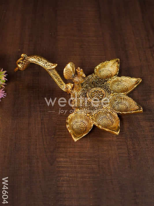 White metal gold finish Arati stand - W4604