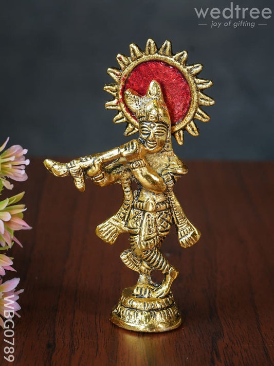 White Metal Gold Finish Krishna - WBG0789