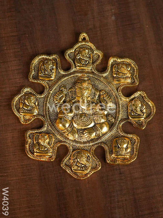White metal nav ganesh gold oxidised finish - W4039