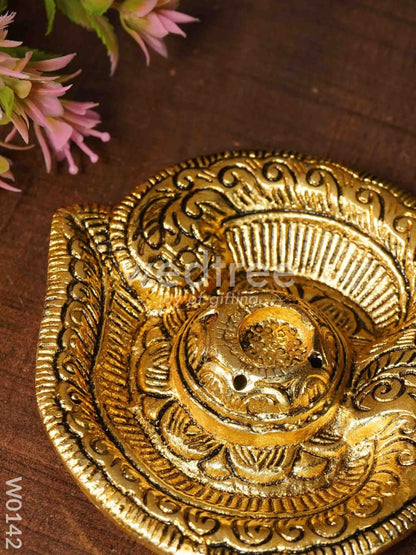 White Metal OM Agarbathi Stand