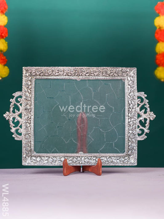 White Metal Square Tray - 17 inch - WL4885