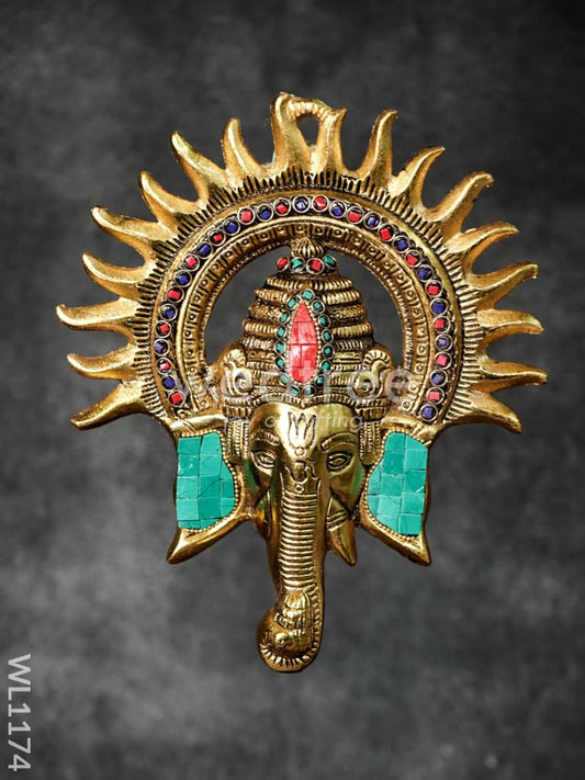White Metal Surya Kiran Ganesha with Stone Work - Big - WL1174
