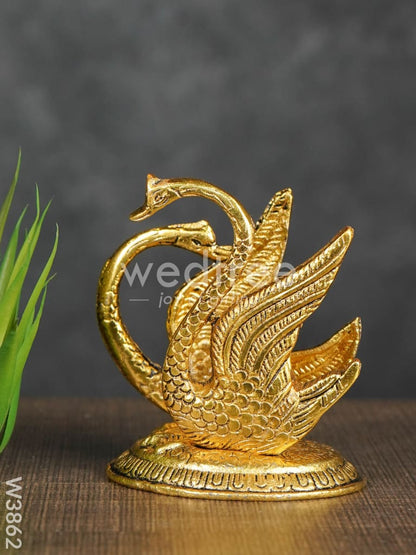 White Metal Swan Tissue Holder Gold Finish - W3862
