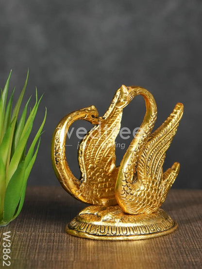 White Metal Swan Tissue Holder Gold Finish - W3862