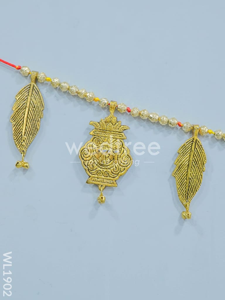 White Metal Thoran - Kalash Motifs (Antique Gold Finish) - WL1902