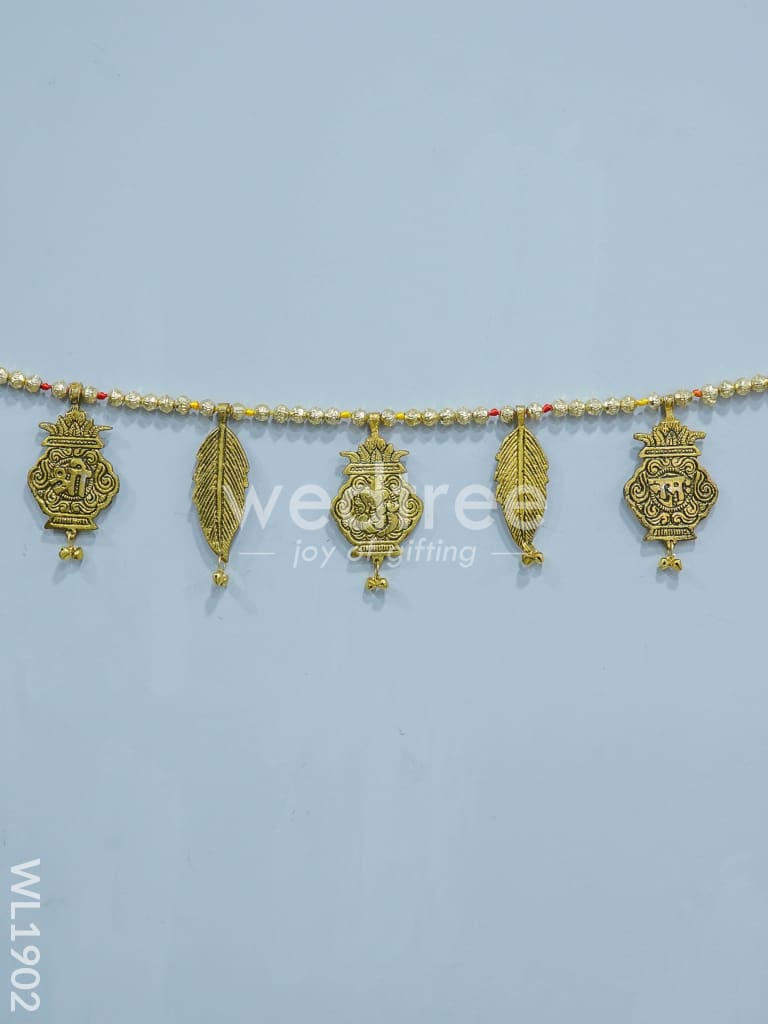 White Metal Thoran - Kalash Motifs (Antique Gold Finish) - WL1902