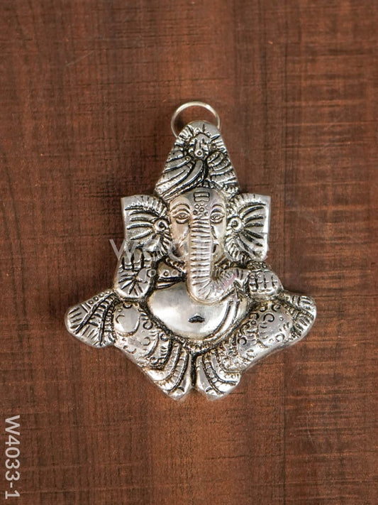 White metal turban ganesha - W4033