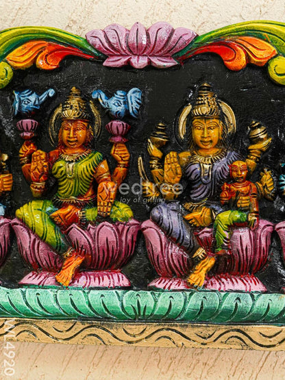 Wooden Carved Ashtalakshmi Panel - 42 inch - WL4920