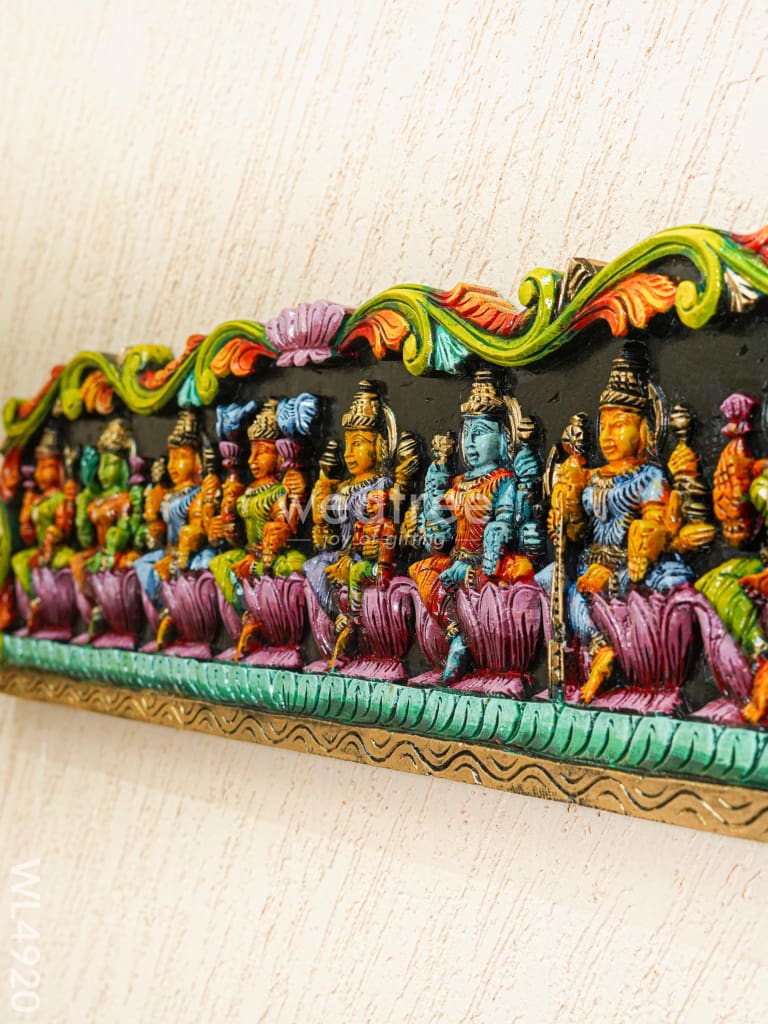Wooden Carved Ashtalakshmi Panel - 42 inch - WL4920