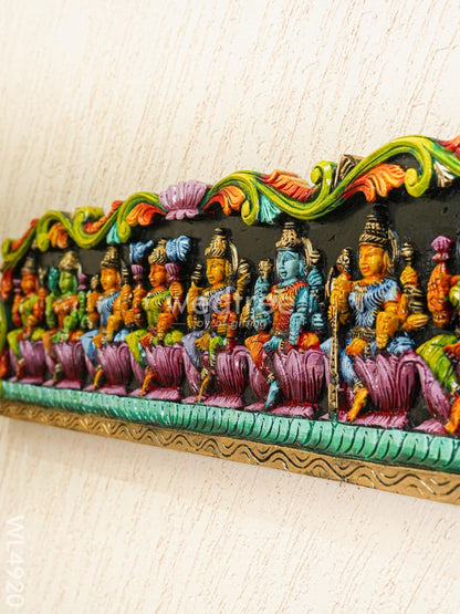 Wooden Carved Ashtalakshmi Panel - 42 inch - WL4920