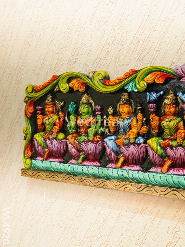 Wooden Carved Ashtalakshmi Panel - 42 inch - WL4920