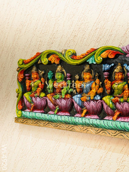 Wooden Carved Ashtalakshmi Panel - 42 inch - WL4920