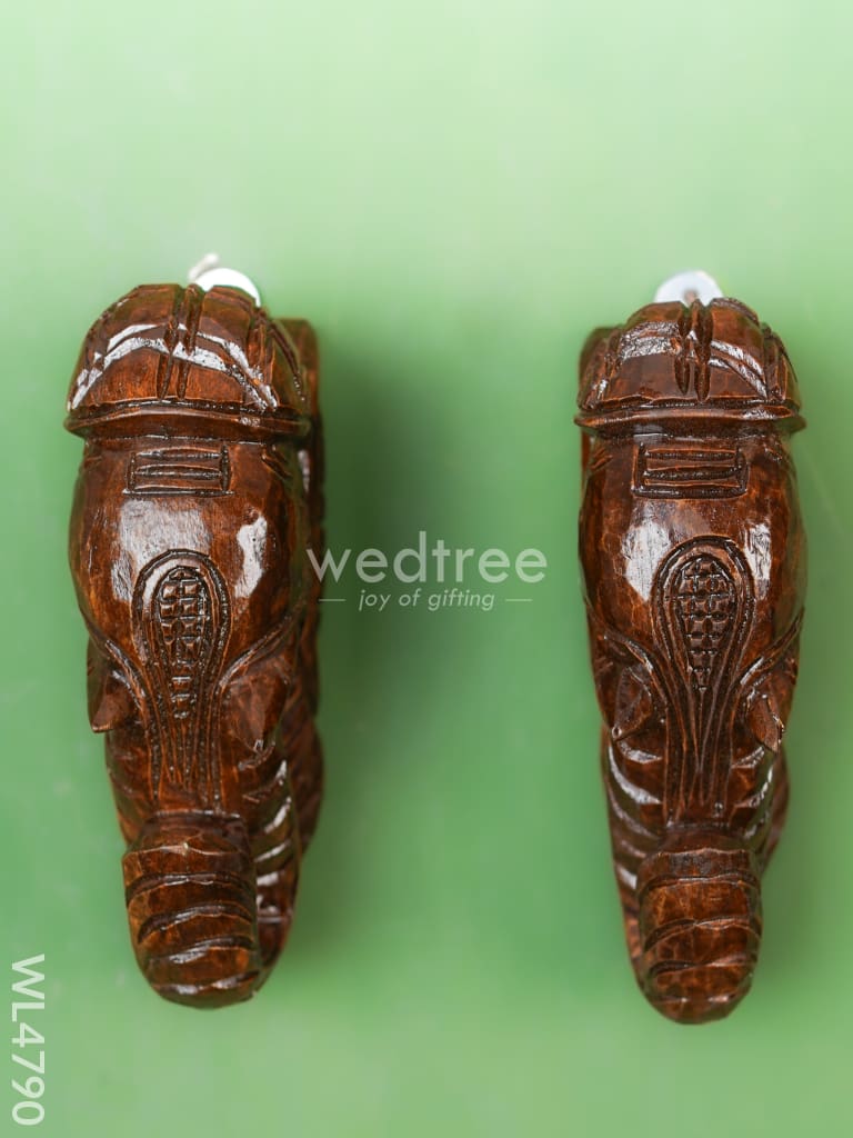 Wooden Carved Elephant Bracket - Set of 2 - WL4790