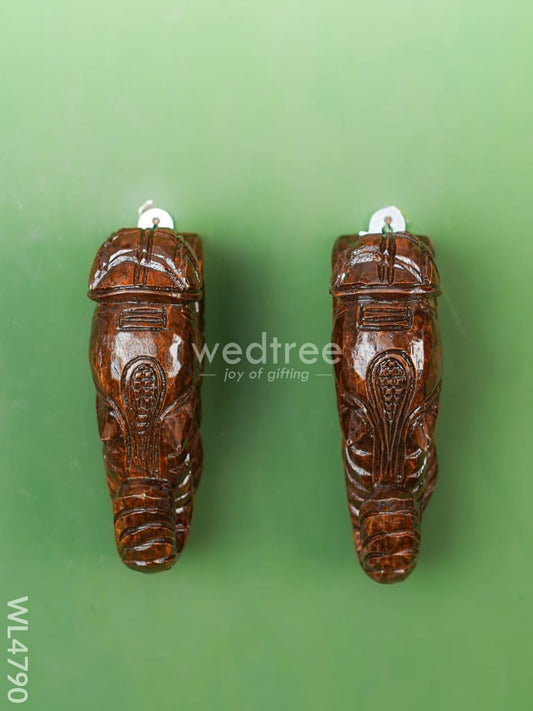 Wooden Carved Elephant Bracket - Set of 2 - WL4790